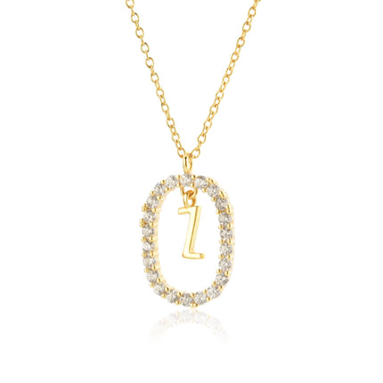925 Sterling Silver Alphabet Initial Necklace