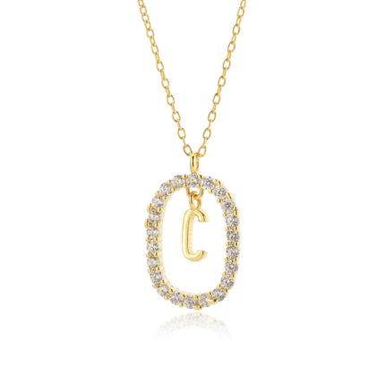 925 Sterling Silver Alphabet Initial Necklace