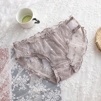 Breathable Hollow Design Briefs with Bow and Ribbon Detail