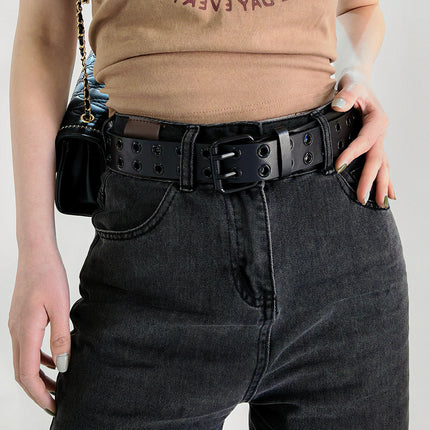 Hollow Out Alloy PU Waist Belt