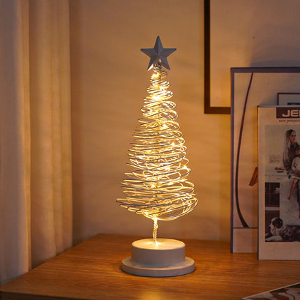 Metal LED Christmas Tree Light – Warm White Tabletop Holiday Decoration