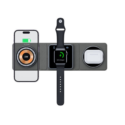 3-in-1 Transparent Magnetic Folding Wireless Charging Station