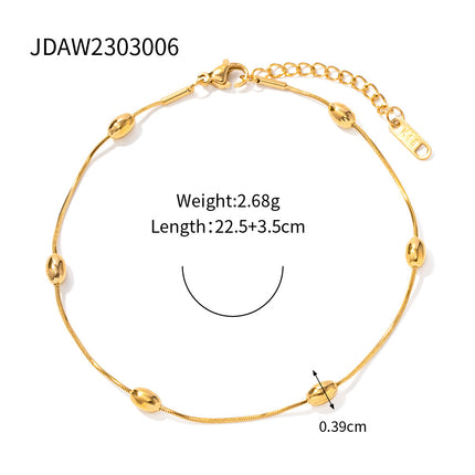 Bohemian Color Bead Anklet – Titanium Steel Women's Ankle Chain