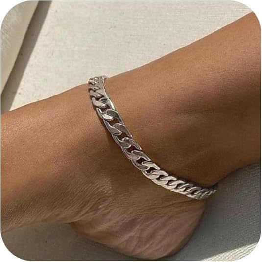 Multi-Layer Titanium Steel Anklet Set – Exaggerated Geometric Style