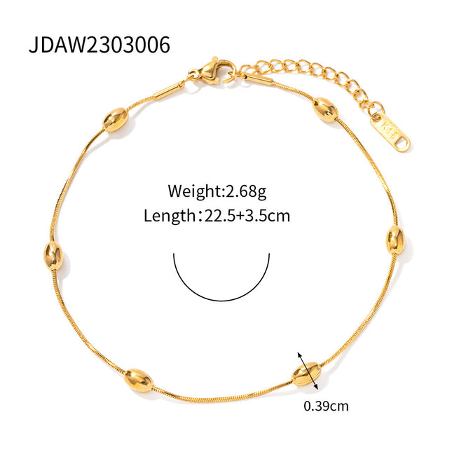 Bohemian Color Bead Anklet – Titanium Steel Women's Ankle Chain