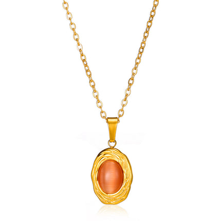 "Titanium Glow Oval Cat's Eye Pendant Necklace"







"Titanium Glow Oval Cat's Eye Pendant Necklace"