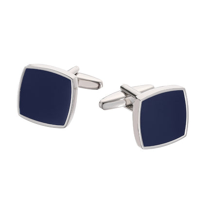 Men’s Square French Cufflinks – Blue Background Design