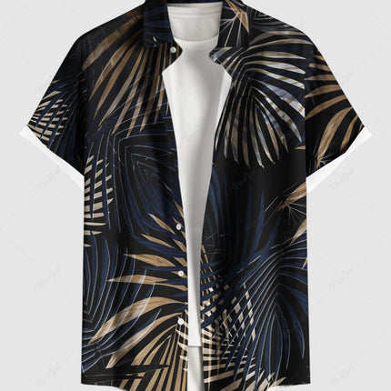 Men’s Summer Striped Digital Print Cardigan Shirt
