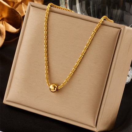 Gold Geometric Titanium Steel Pendant Necklace