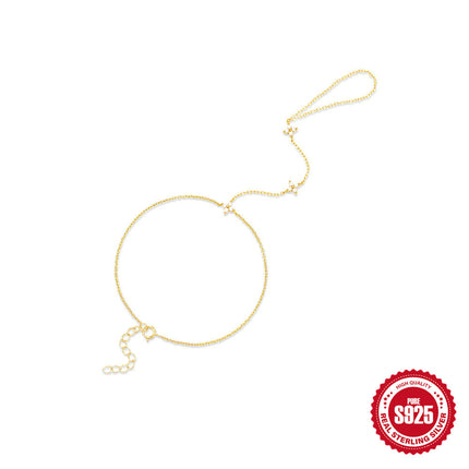 Women’s Diamond Ring & Chain Bracelet Set