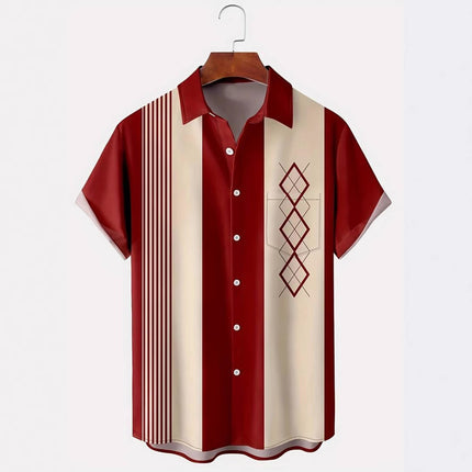 Men’s Summer Plaid Digital Print Cardigan Shirt
