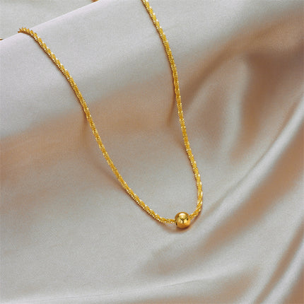 Gold Geometric Titanium Steel Pendant Necklace