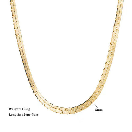 Gold-Plated Titanium Steel Snake Bones Chain Necklace