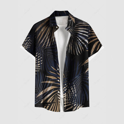 Men’s Summer Striped Digital Print Cardigan Shirt