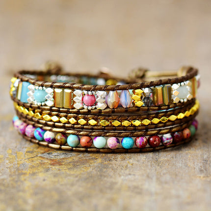 Handmade Semi-Precious Stone National Style Couple Bracelet