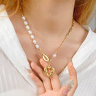 Gold Electroplated Titanium Steel Heart Necklace