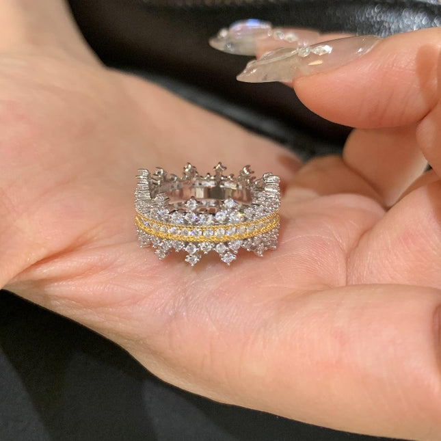 Snowflake Crown Row Diamond Ring