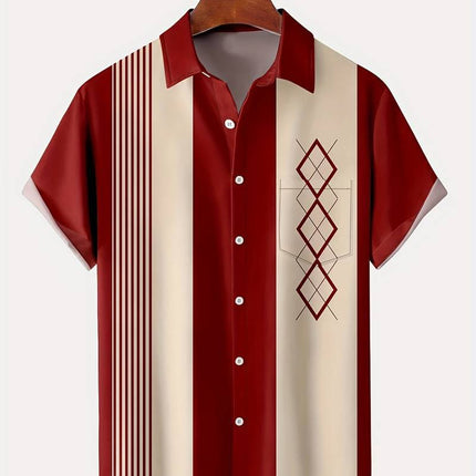 Men’s Summer Plaid Digital Print Cardigan Shirt