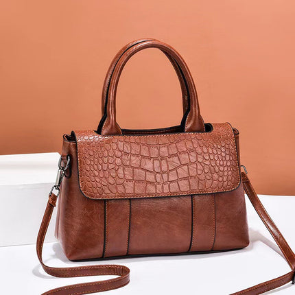 Crocodile Pattern PU Leather Crossbody Bag – Daily Use