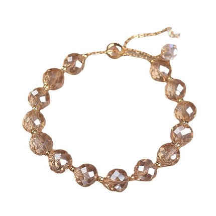 Hand-Woven Crystal Drop Bracelet – Minimalist Geometric Design