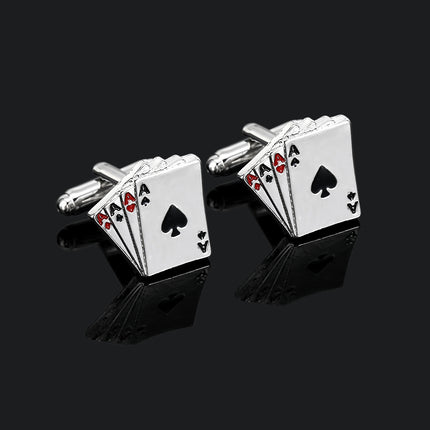 Alloy Cufflinks and Tie Clip Set with Electroplating Treatment