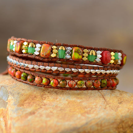 Handmade Semi-Precious Stone National Style Couple Bracelet