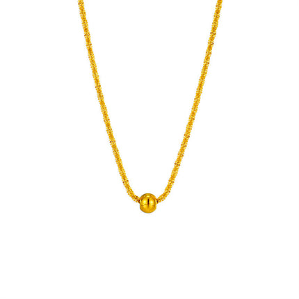 Gold Geometric Titanium Steel Pendant Necklace
