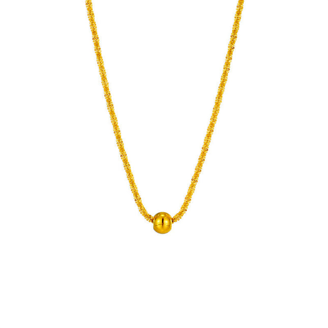 Gold Geometric Titanium Steel Pendant Necklace