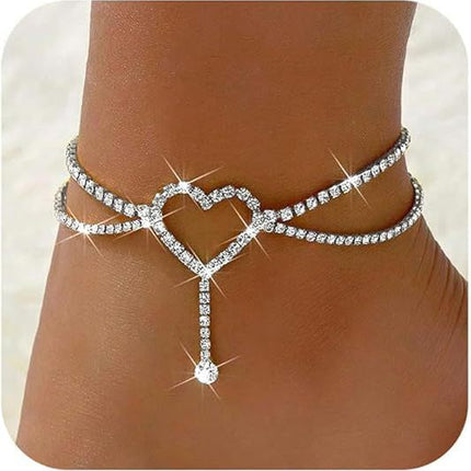 Multi-Layer Titanium Steel Anklet Set – Exaggerated Geometric Style