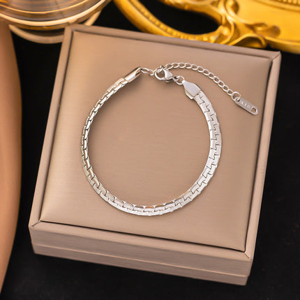 Gold-Plated Titanium Steel Snake Bones Chain Necklace