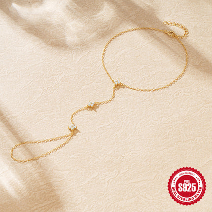 Women’s Diamond Ring & Chain Bracelet Set