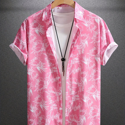 Men’s Summer Plaid Digital Print Cardigan Shirt