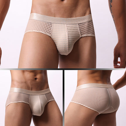 Breathable Nylon Low Waist Briefs for Men