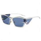 Silver Frame Blue Lens
