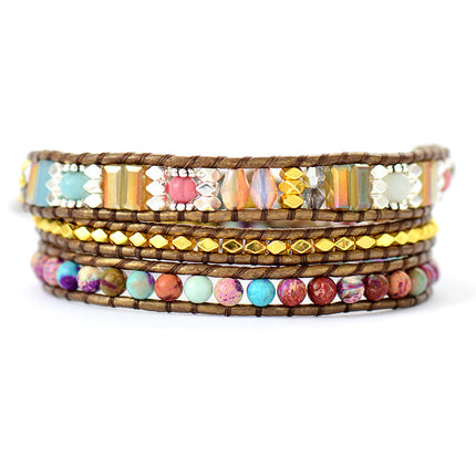 Handmade Semi-Precious Stone National Style Couple Bracelet