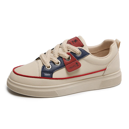 Casual Platform Sneakers with Front Lace-Up and Mesh Lining for Women