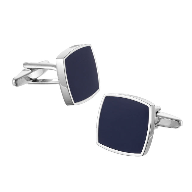 Men’s Square French Cufflinks – Blue Background Design