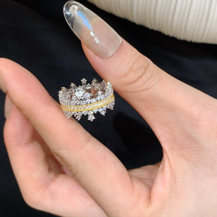 Snowflake Crown Row Diamond Ring