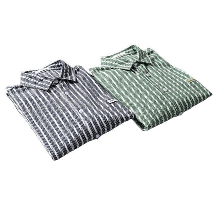 Men's Loose-Fit Striped Linen Silk Cardigan – Lightweight Daily Outerwear
