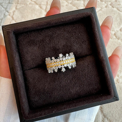 Snowflake Crown Row Diamond Ring