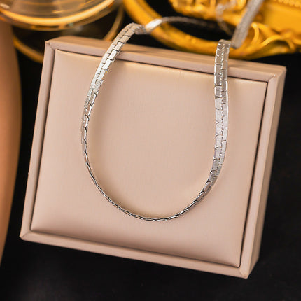 Gold-Plated Titanium Steel Snake Bones Chain Necklace