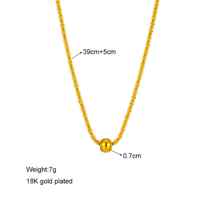 Gold Geometric Titanium Steel Pendant Necklace