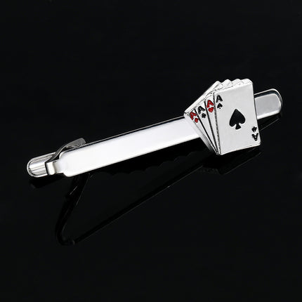 Alloy Cufflinks and Tie Clip Set with Electroplating Treatment