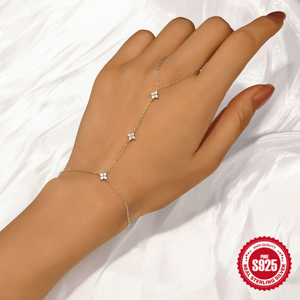 Women’s Diamond Ring & Chain Bracelet Set