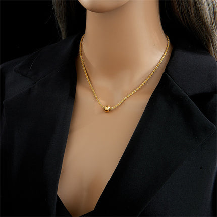 Gold Geometric Titanium Steel Pendant Necklace