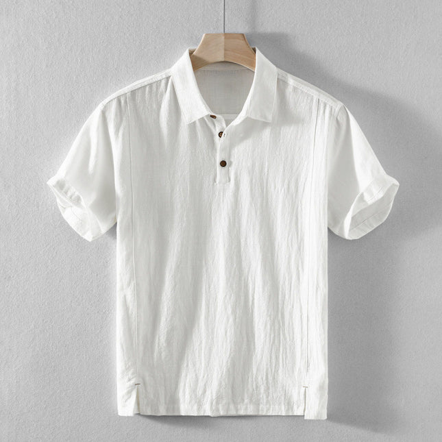 Men’s Breathable Cotton & Linen Casual Shirt
