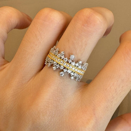 Snowflake Crown Row Diamond Ring