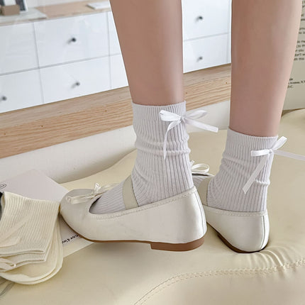 Women’s Solid Color Cotton Socks – Middle Calf Length