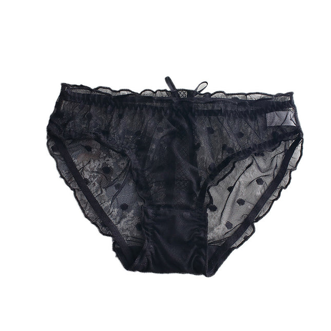 Breathable Hollow Design Briefs with Bow and Ribbon Detail