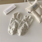 White And Gray Ankle Socks / Free Size